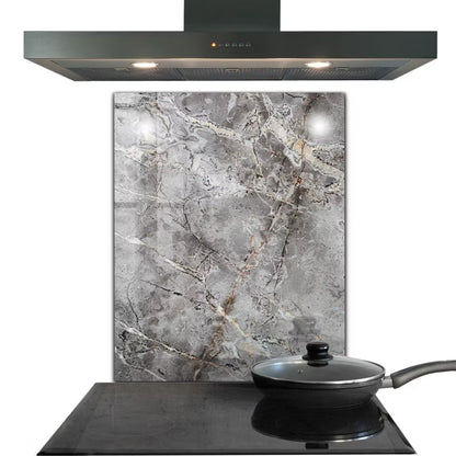 Stænkplade 60x80 cm Grå Granit Marmor Hærdet Glas