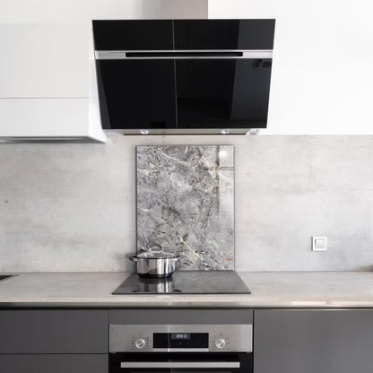 Stænkplade 60x80 cm Grå Granit Marmor Hærdet Glas
