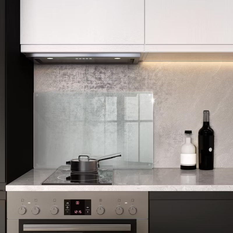 Stænkplade 80x52 cm Transparent Hærdet Glas