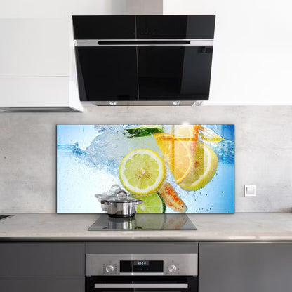 Stænkplade Glas 100x50 cm Citrus