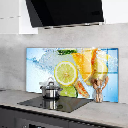 Stænkplade Glas 100x50 cm Citrus