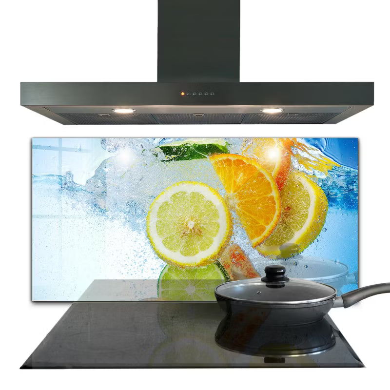 Stænkplade Glas 100x50 cm Citrus