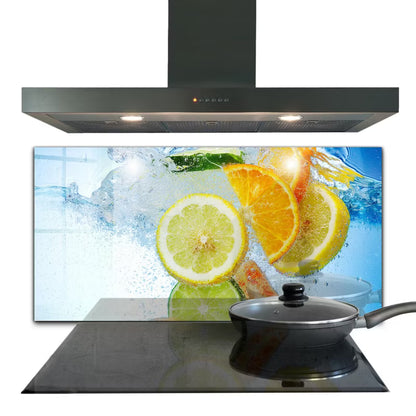 Stænkplade Glas 100x50 cm Citrus