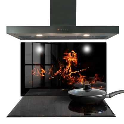 Stænkplade Glas 100x70 cm Flammer
