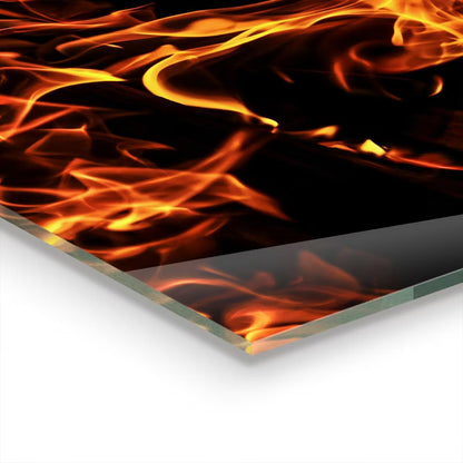 Stænkplade Glas 100x70 cm Flammer