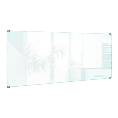 Stænkplade Glas 125x50 cm Transparent med Beslag