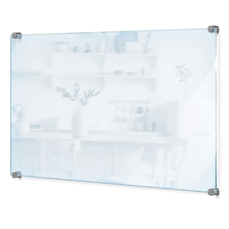 Stænkplade Glas 60x40 cm Klar med Punktbeslag