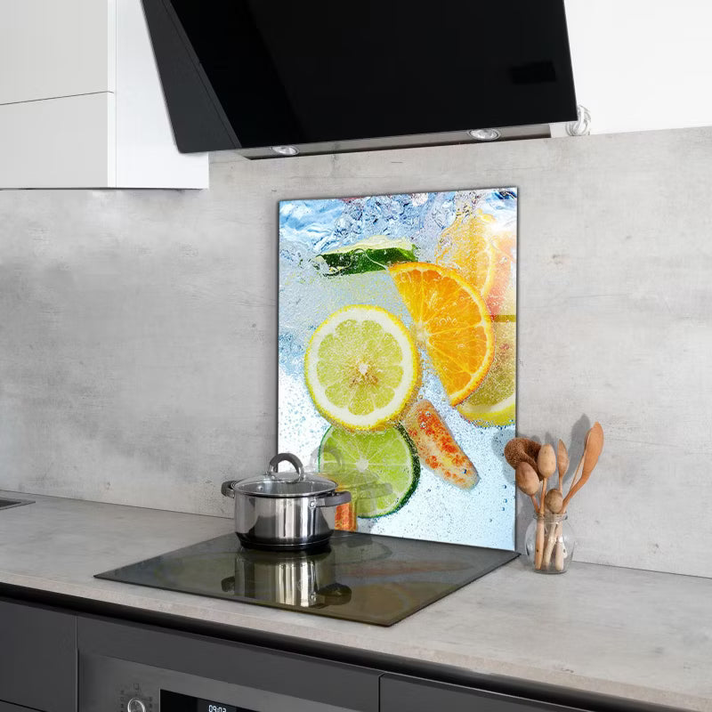 Stænkplade Glas 60x80 cm Citrus