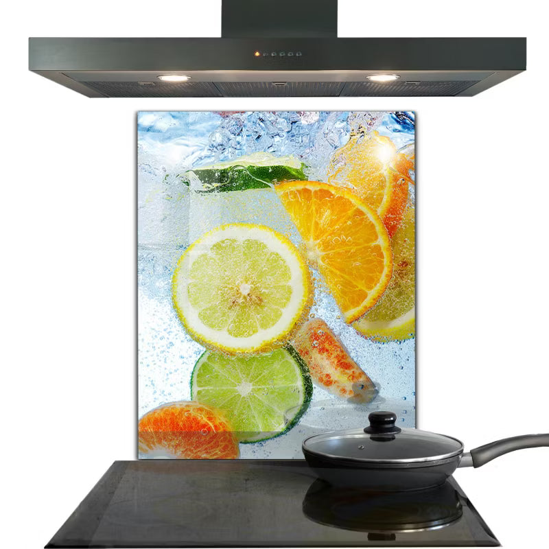 Stænkplade Glas 60x80 cm Citrus