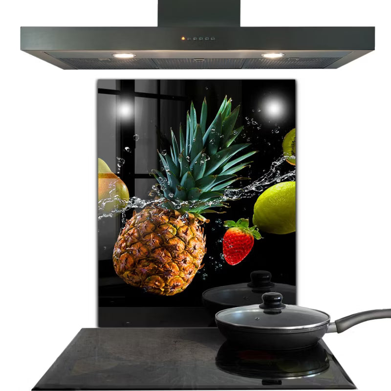 Stænkplade Glas 60x80 cm Frugt Flerfarvet