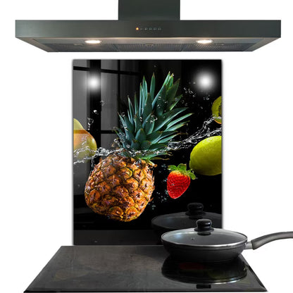 Stænkplade Glas 60x80 cm Frugt Flerfarvet