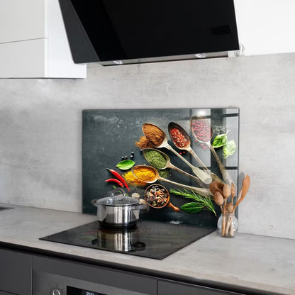 Stænkplade Glas 80x60 cm Aromatiske Krydderier