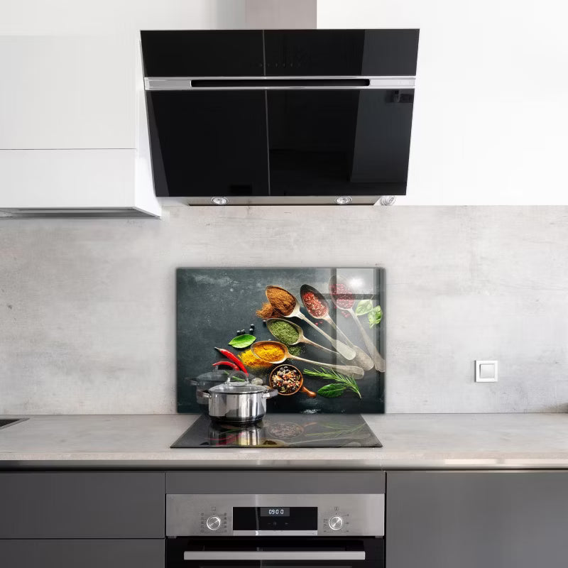 Stænkplade Glas 80x60 cm Aromatiske Krydderier