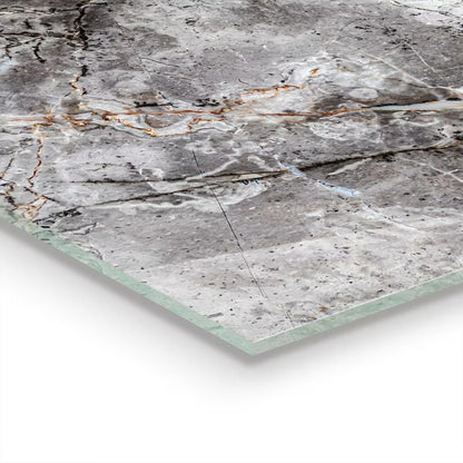 Stænkplade Glas 80x60 cm Grå Granit Marmor