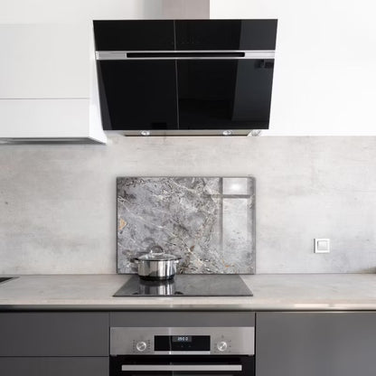 Stænkplade Glas 80x60 cm Grå Granit Marmor