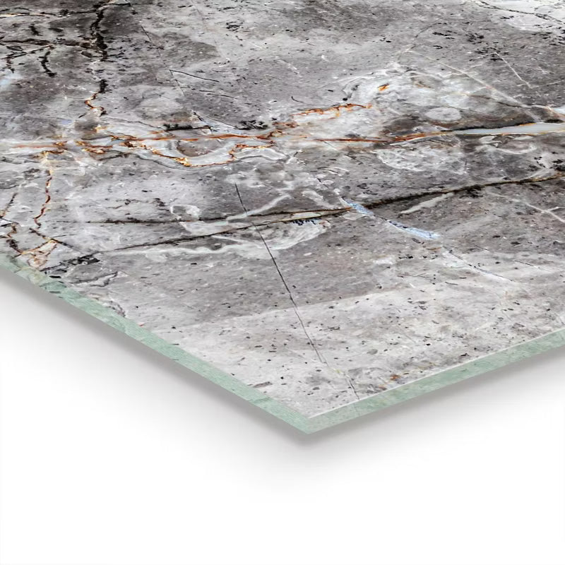Stænkplade Glas 80x60 cm Grå Granit Marmor