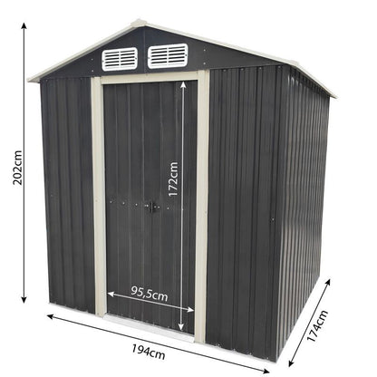 Stålredskabsskur 4iQ 174x194x202 cm, 1 stk.
