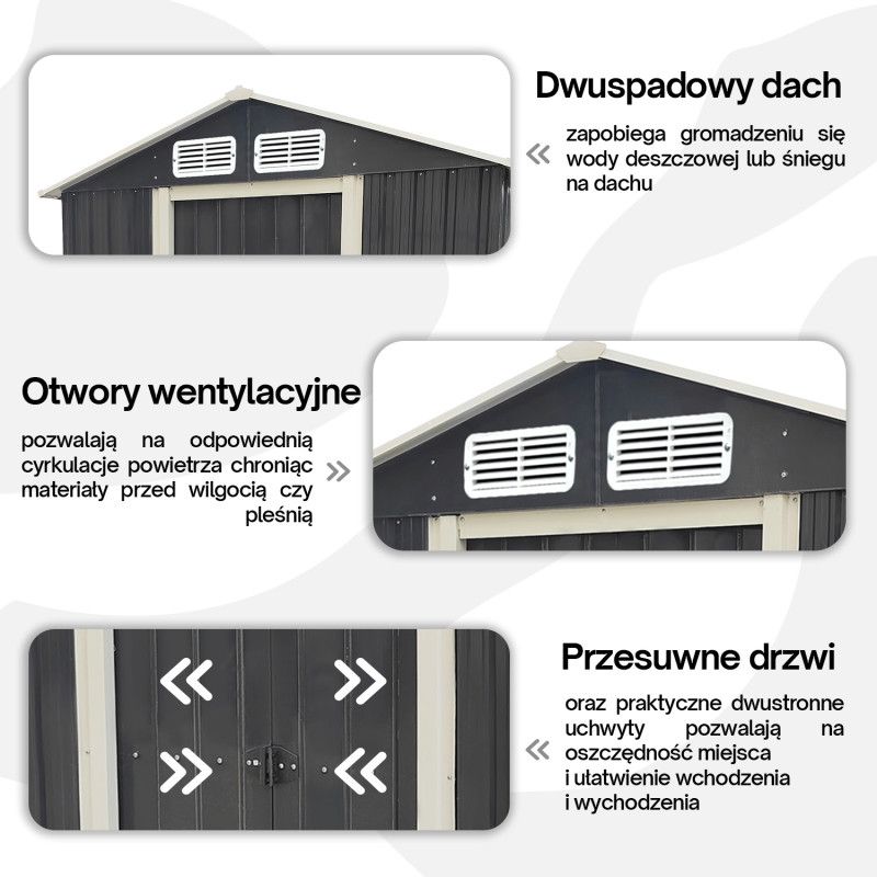 Stålredskabsskur 4iQ 174x194x202 cm, 1 stk.