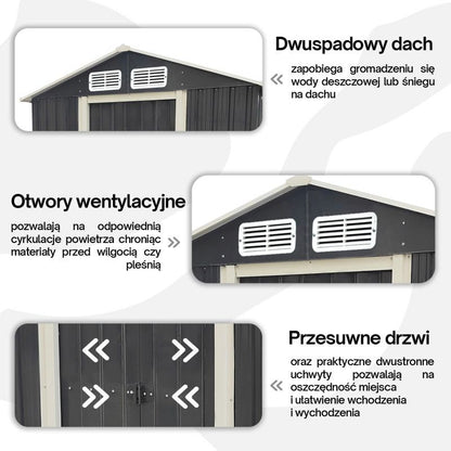Stålredskabsskur 4iQ 174x194x202 cm, 1 stk.