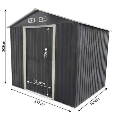 Stålredskabsskur 4iQ 195x237x208 cm, 1 stk.