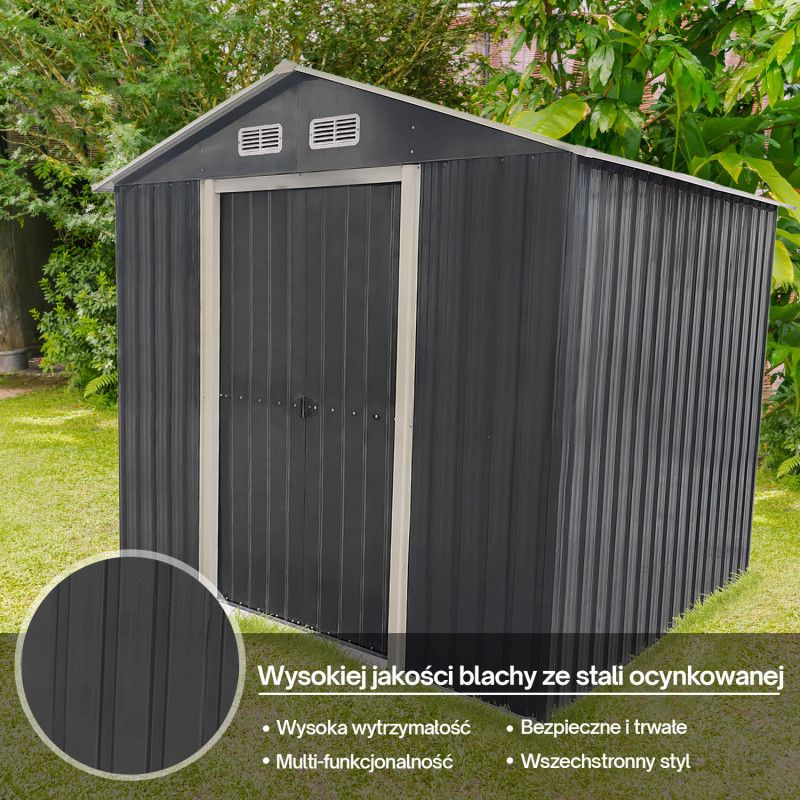 Stålredskabsskur 4iQ 195x237x208 cm, 1 stk.