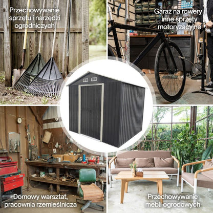 Stålredskabsskur 4iQ 195x237x208 cm, 1 stk.