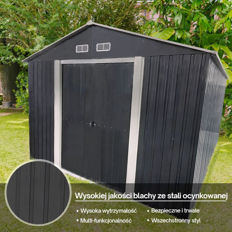 Stålredskabsskur 4iQ 367x300x214 cm 1 stk.