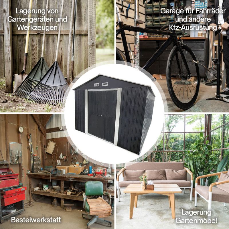 Stålredskabsskur 4iQ 367x300x214 cm 1 stk.