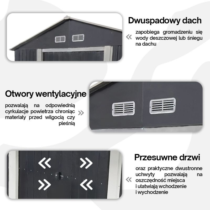 Stålredskabsskur 4iQ 367x300x214 cm 1 stk.