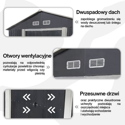 Stålredskabsskur 4iQ 367x300x214 cm 1 stk.