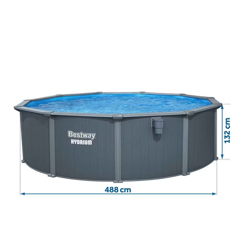 Stålvægspool Hydrium 488x132 cm Grå 561CU