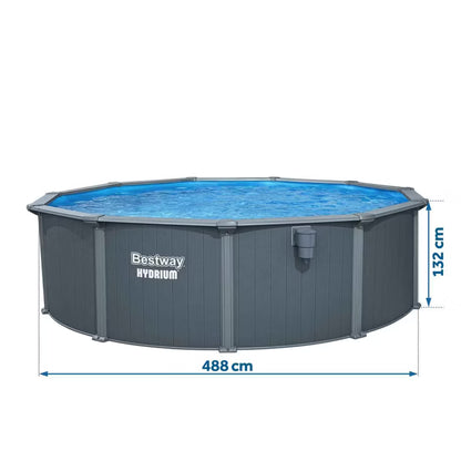 Stålvægspool Hydrium 488x132 cm Grå 561CU