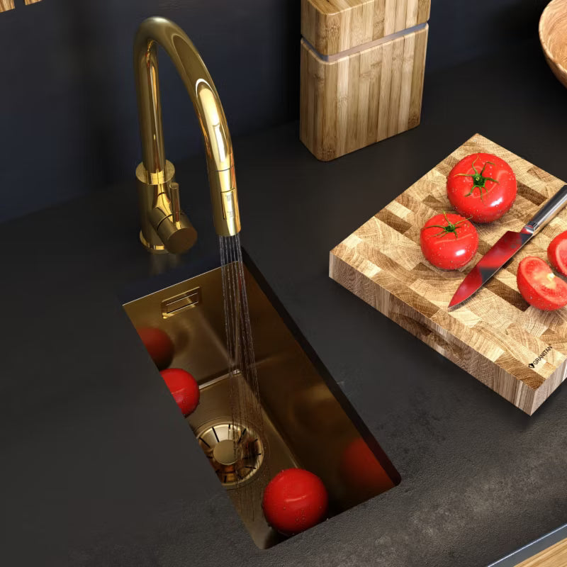 Stålvask 1-Kammer 22x44 cm Guld