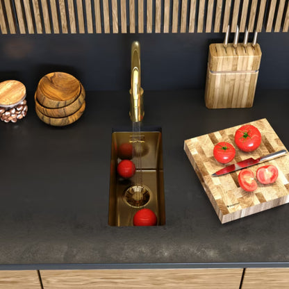 Stålvask 1-Kammer 22x44 cm Guld