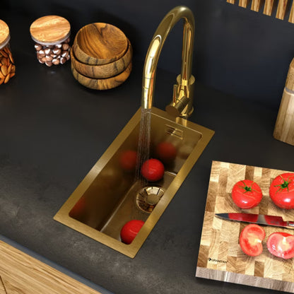 Stålvask 1-Kammer 22x44 cm Guld