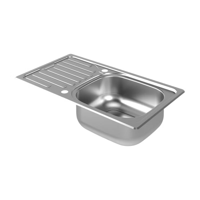 Stålvask 76x43,5 cm med Vendbar Afløbsbakke