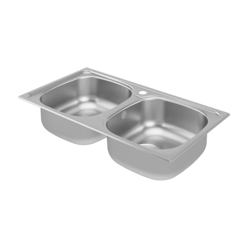 Stålvask 78x43,5 cm 2-Kummet Rustfrit Stål