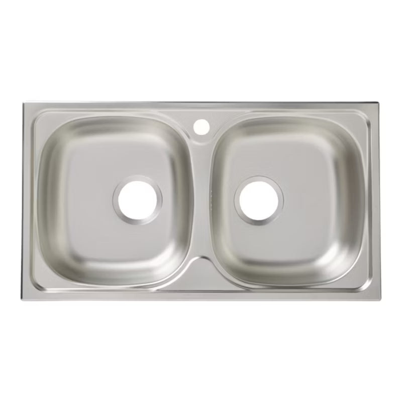 Stålvask 78x43,5 cm 2-Kummet Rustfrit Stål