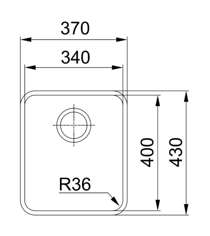 Stålvask Aton ANX 110-34 37x43 cm Silkemat