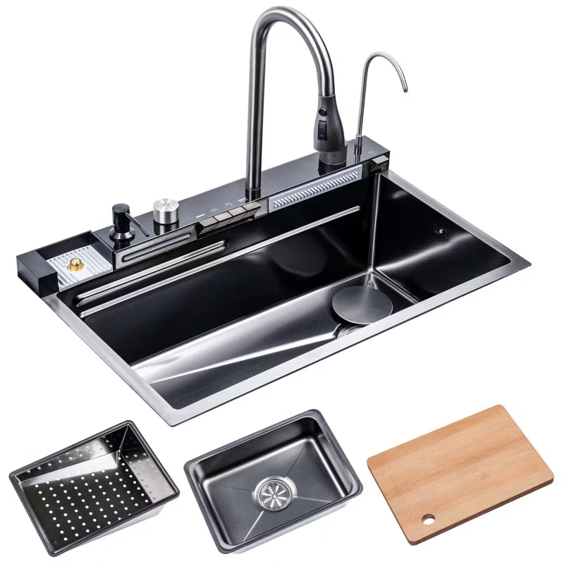 Stålvask Briza 75x46 cm Titan med Armatur