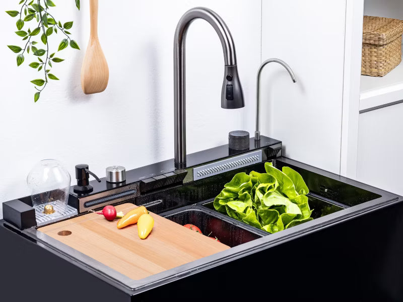 Stålvask Briza 75x46 cm Titan med Armatur