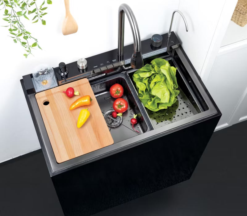 Stålvask Briza 75x46 cm Titan med Armatur