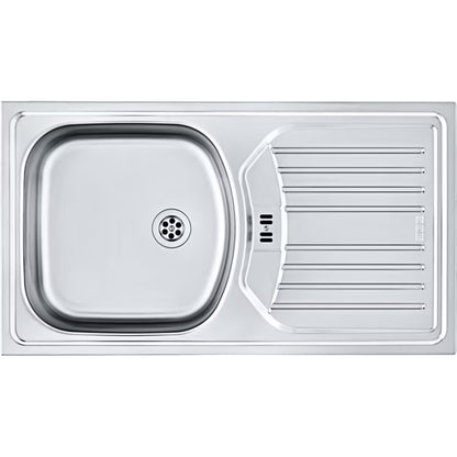 Stålvask ETN 614-78 78x43,5 cm med Afløbsbakke