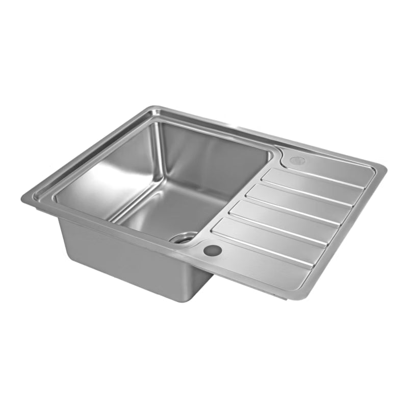 Stålvask Quassia 63,5x50,5 cm med Afløbsplade