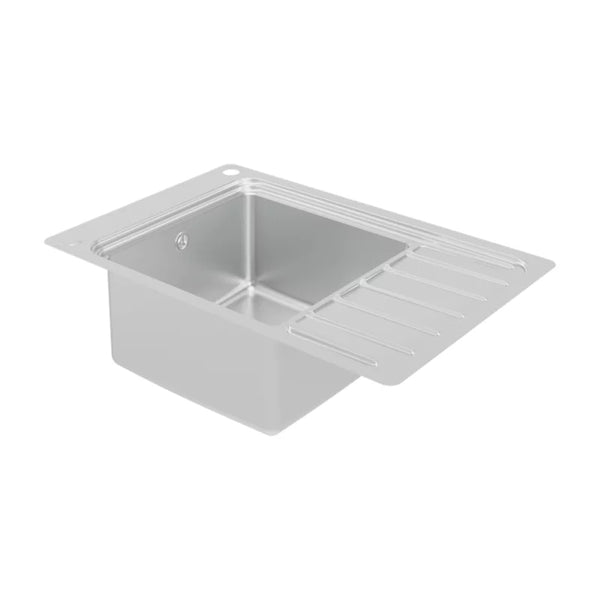Stålvask Romesco 1-Kammer med Afløbsplade 77x51 cm