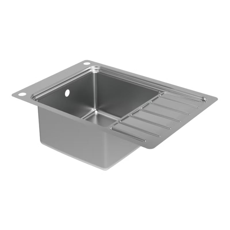 Stålvask Romesco 1-Kammer med Afløbsplade 77x51 cm