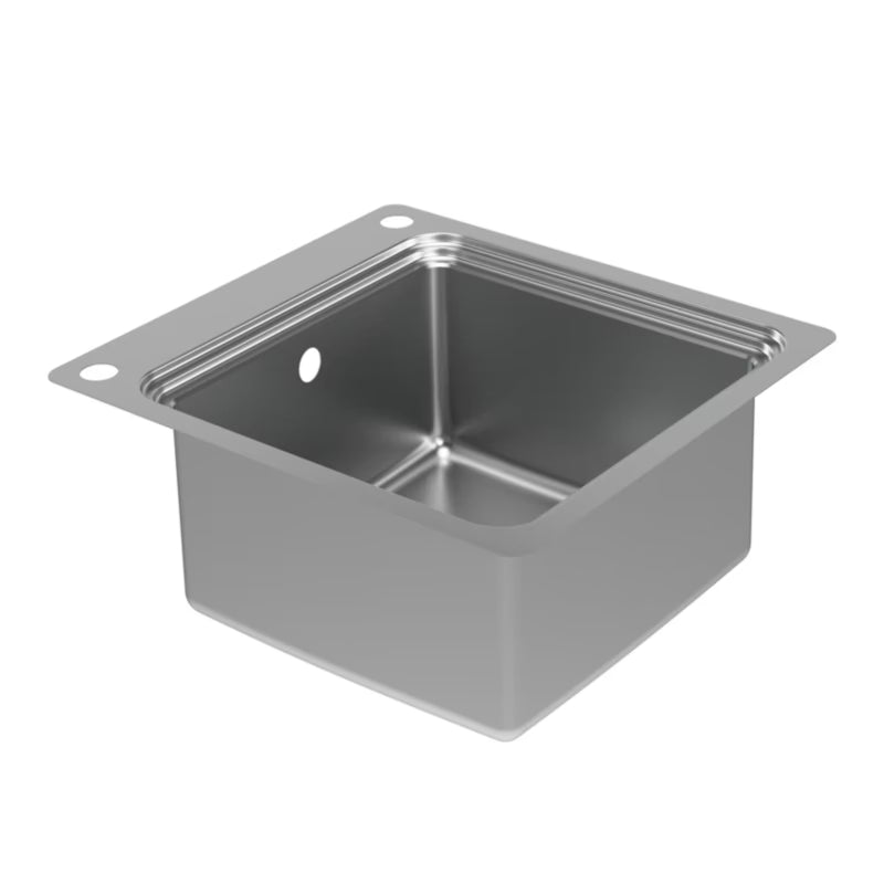 Stålvask Romesco 56x51 cm 1-Kammer Nedfældning