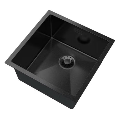 Stålvask Silvo 44x44 cm Sort med Armatur og Vandlås