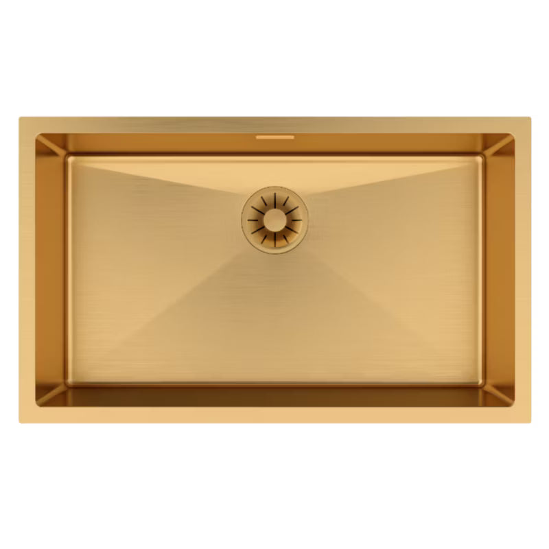 Stålvask Silvo 75x45 cm Guld med Vandlås