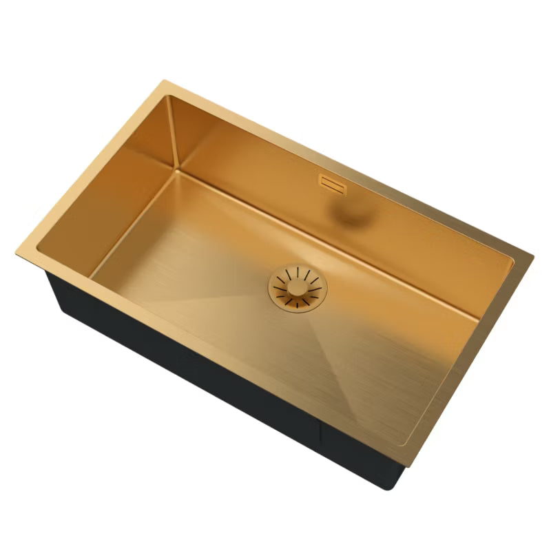 Stålvask Silvo 75x45 cm Guld med Vandlås